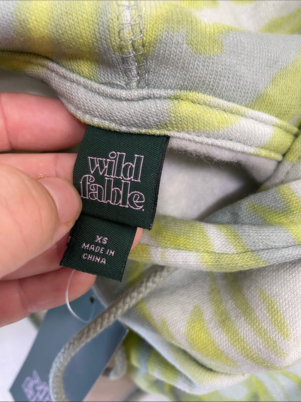 Wild Fable Green Swirl Tye dye swirl cropped hoodie NEW - Picture 6 of 8